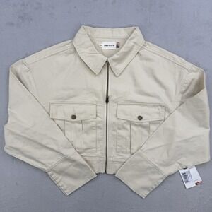 Honor The‎ Gift Jacket Women's Oversized Workman Cropped Cream Bone Size XL NWT